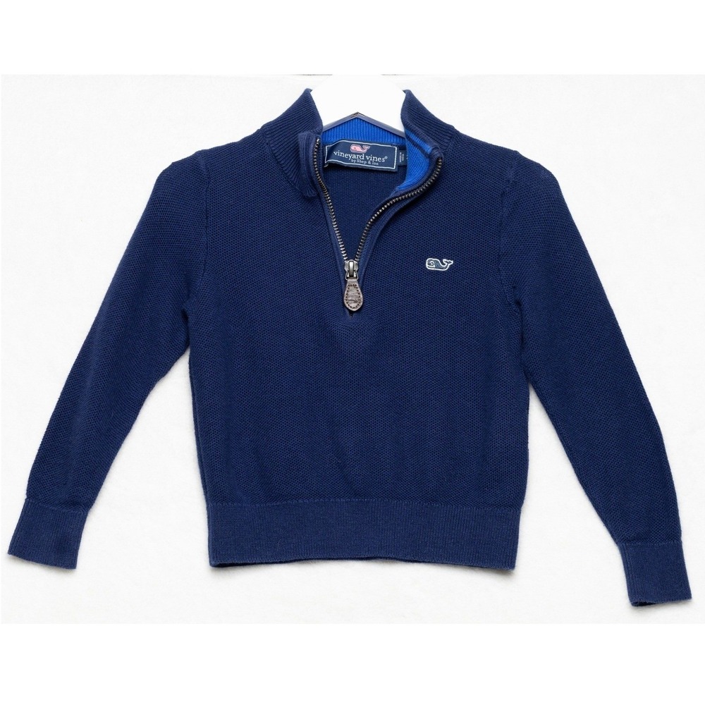 VINEYARD VINES Lightweight Quarter Zip Sweater Preppy Navy Toddler Boys 2T